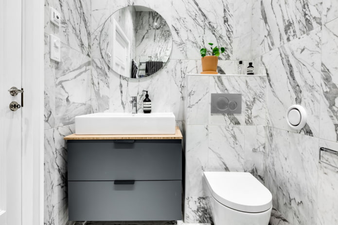 Bagno in marmo in stile scandinavo