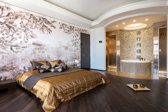 Bagno-camera da letto in stile giapponese