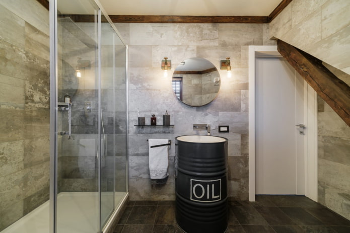 design doccia in stile loft