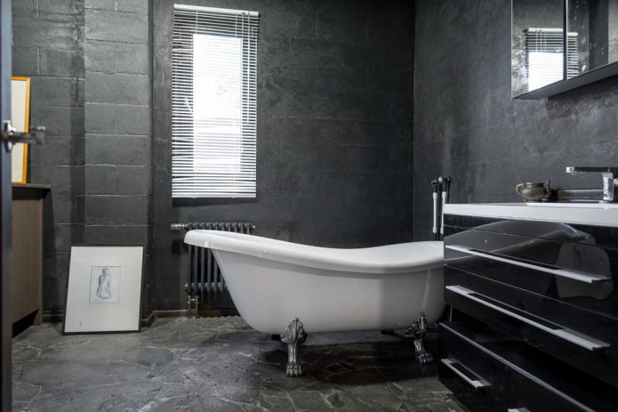 combinazione di colori di un bagno in un loft stile