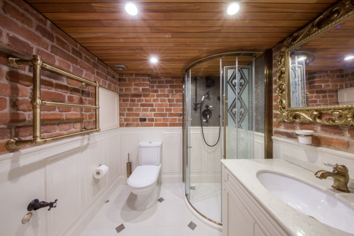 decorazione del bagno in stile loft
