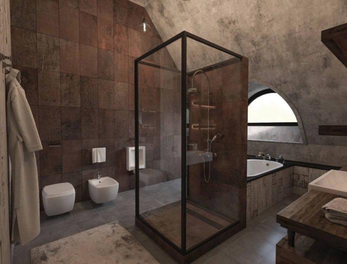 design del bagno in stile loft