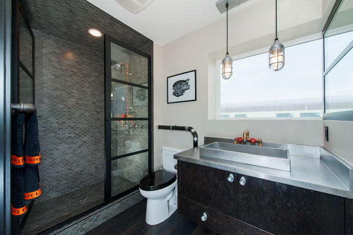 design del bagno in stile loft