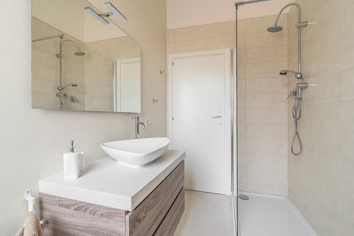 combinazione di colori di un bagno in stile minimalismo