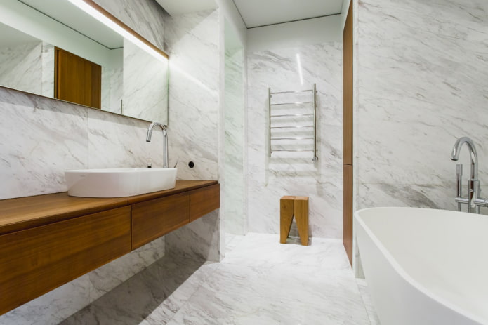 combinazione di colori di un bagno in stile minimalismo