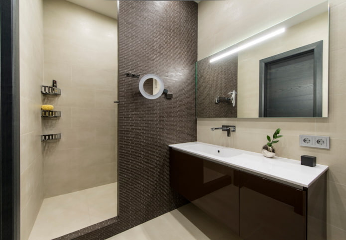 combinazione di colori di un bagno in stile minimalismo