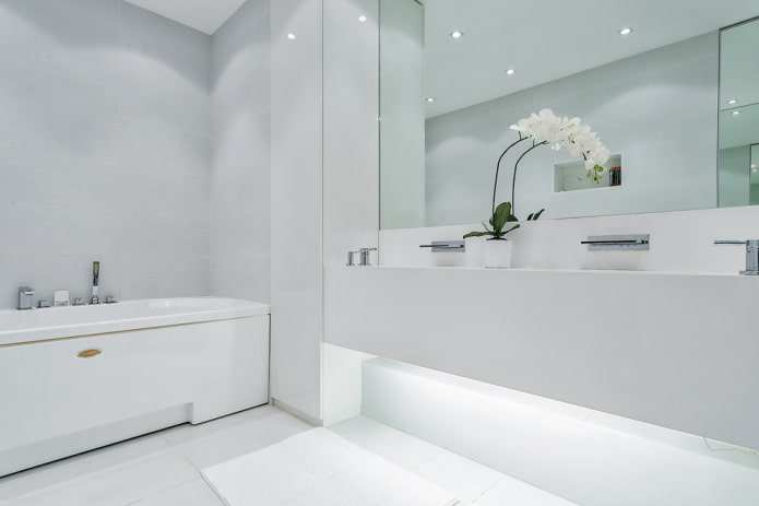 combinazione di colori di un bagno in stile minimalismo