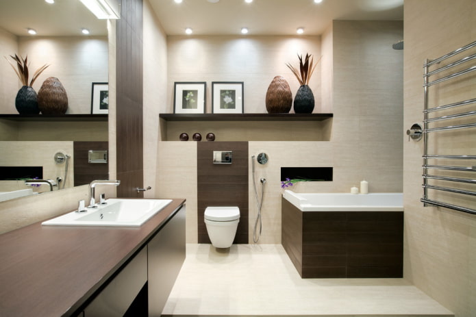 arredamento e illuminazione del bagno in stile minimalista