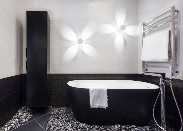 arredamento e illuminazione del bagno in stile minimalista