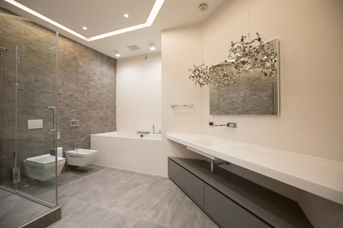 interno del bagno in stile minimalista