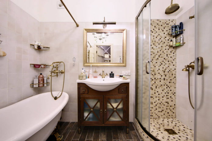 Bagno con doccia in stile provenzale