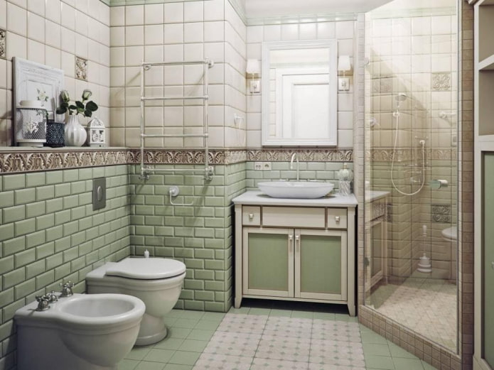 Cabina doccia angolare nel bagno