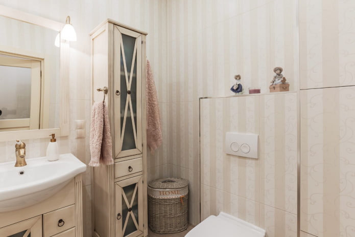 Design del bagno in toni delicati