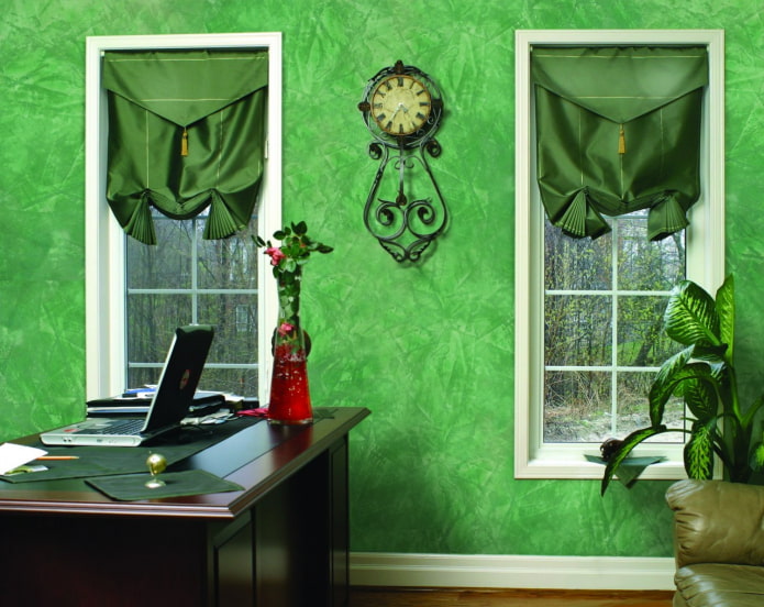 Stucco decorativo veneziano di colore verde