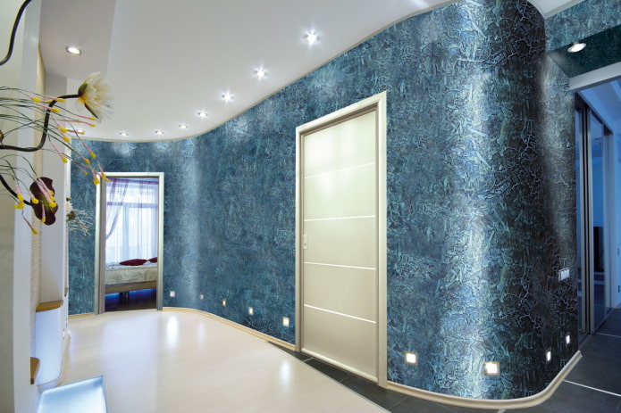Stoffa decorativa veneziana di colore blu