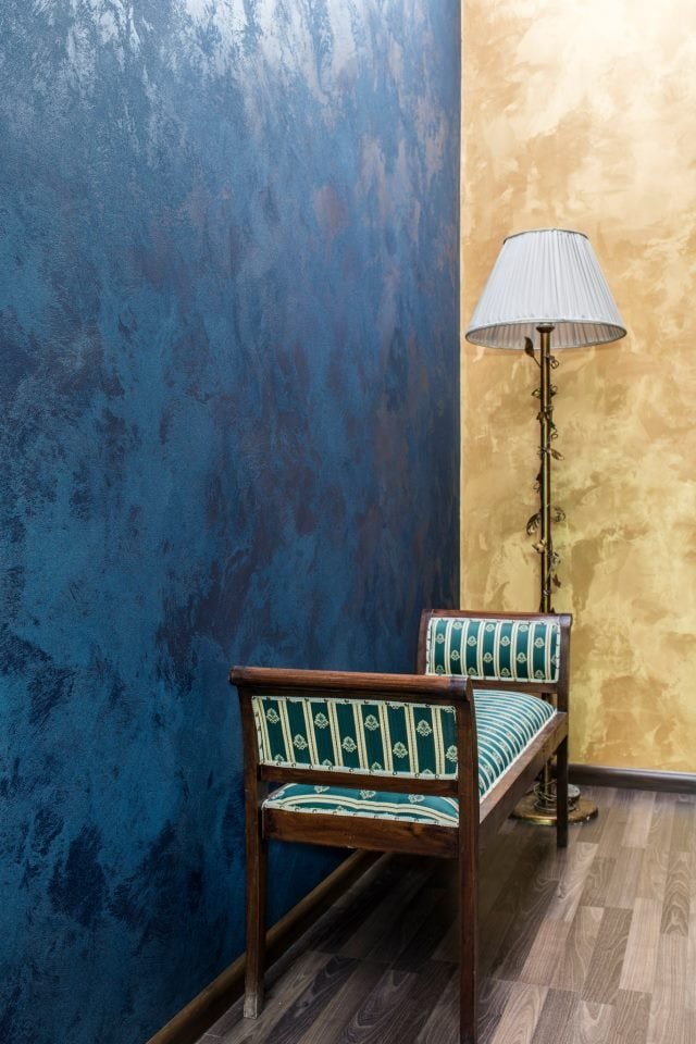 Stoffa decorativa veneziana di colore blu