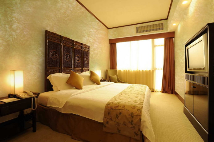 Stucco decorativo veneziano in camera da letto