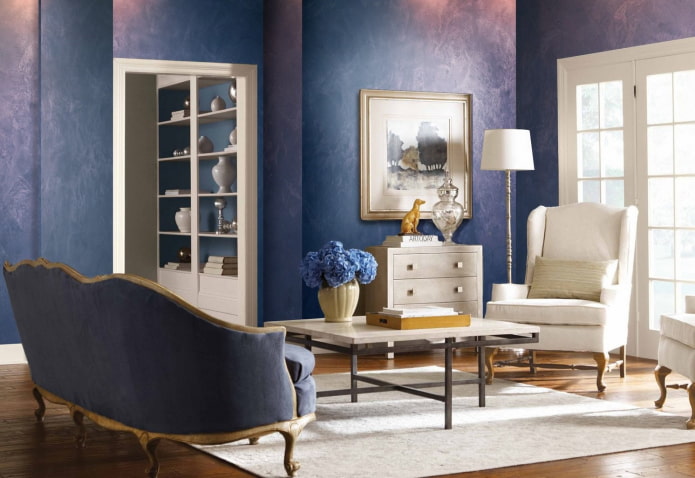 Stucco decorativo veneziano sotto seta all'interno