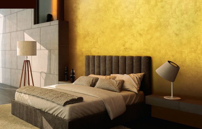 Stucco decorativo veneziano sotto l'oro all'interno