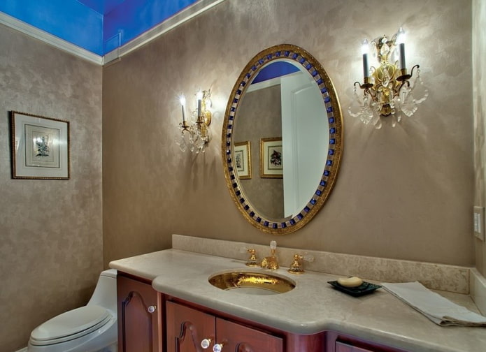 Stucco decorativo veneziano nel bagno