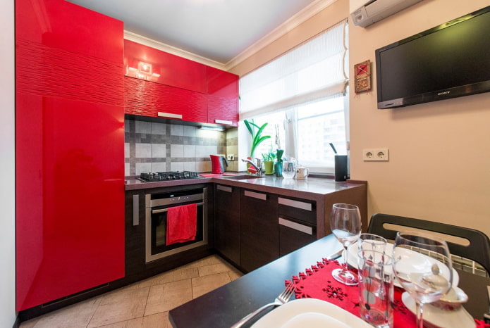 combinazione di wengé con rosso