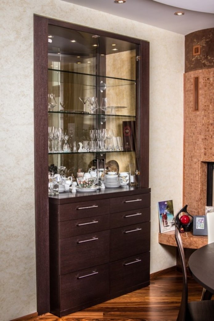 credenza moderna in wengé