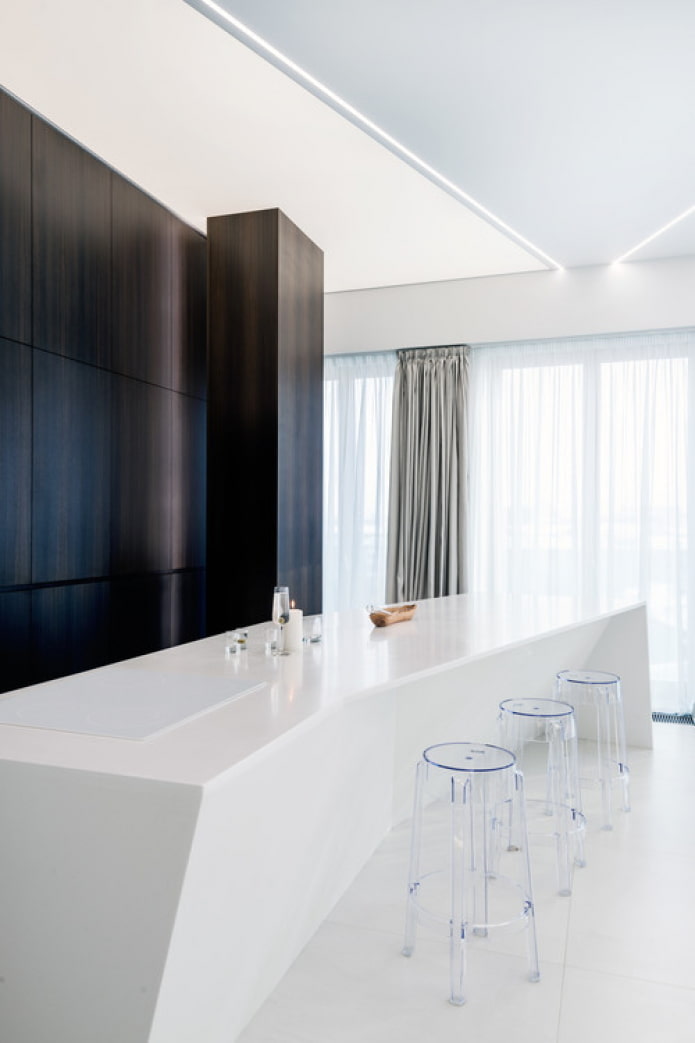 minimalismo in cucina in wengé