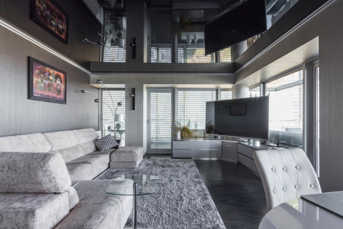 soffitto teso dritto all'interno