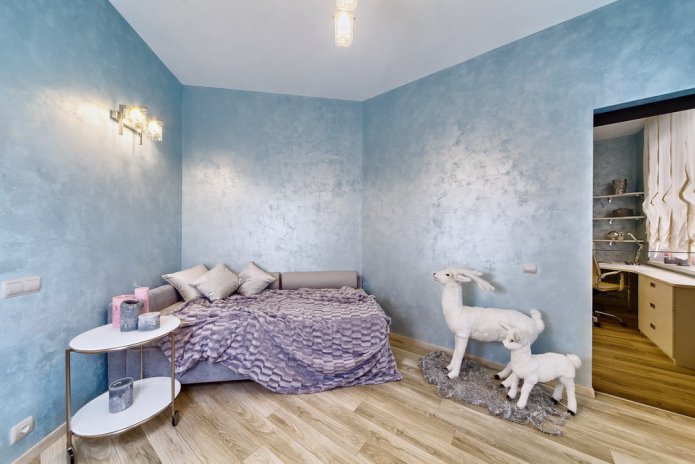 Stucco decorativo veneziano di colore blu