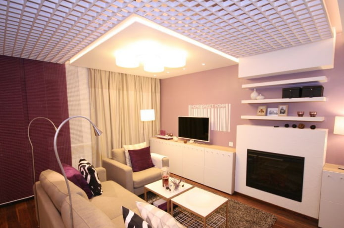 soffitto in griglie all'interno del soggiorno