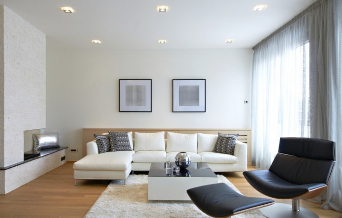 soffitto imbiancato nel soggiorno