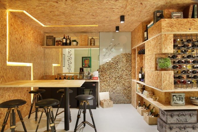 soffitto in sughero all'interno