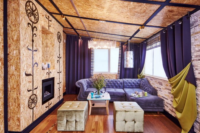 soffitto in sughero all'interno 