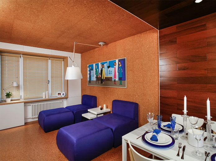 soffitto in sughero all'interno