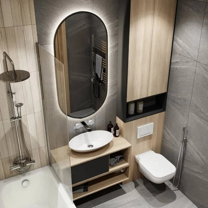 sistema di contenimento in un bagno piccolo