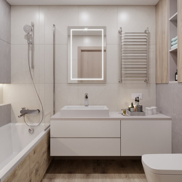 mobiletto sotto il lavabo in un bagno piccolo