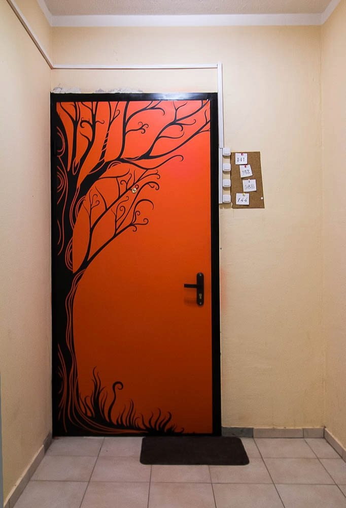 porta d'ingresso con stampa fotografica