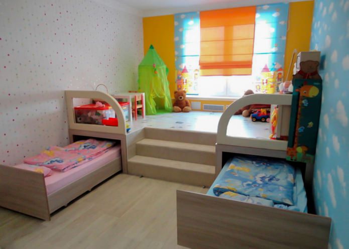 Carta da parati per la cameretta dei bambini di sesso diverso