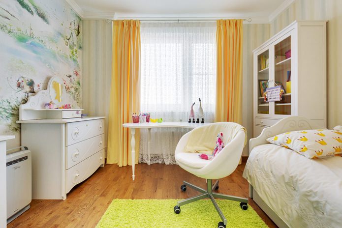 carta da parati nella cameretta di un bambino per una bambina di 6-9 anni