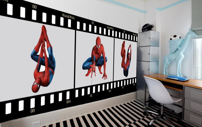 carta da parati con spiderman per la cameretta dei ragazzi