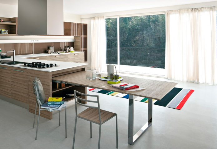 tavolo da pranzo estraibile all'interno