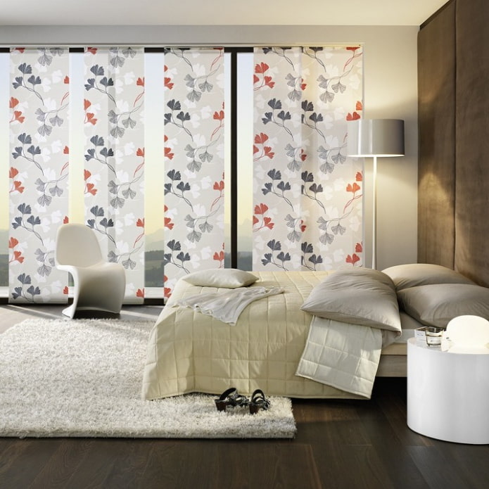 Pannelli giapponesi all'interno della camera da letto