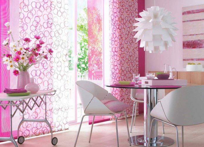pannelli giapponesi rosa all'interno