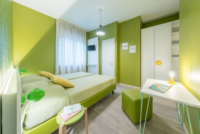 design camera da letto verde