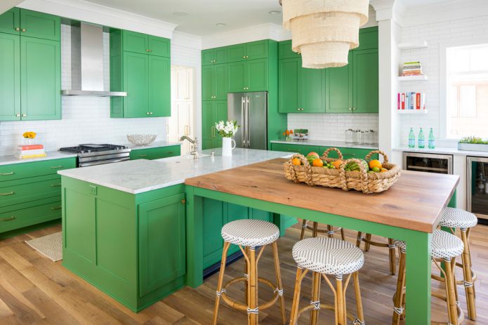 set da cucina verde opaco