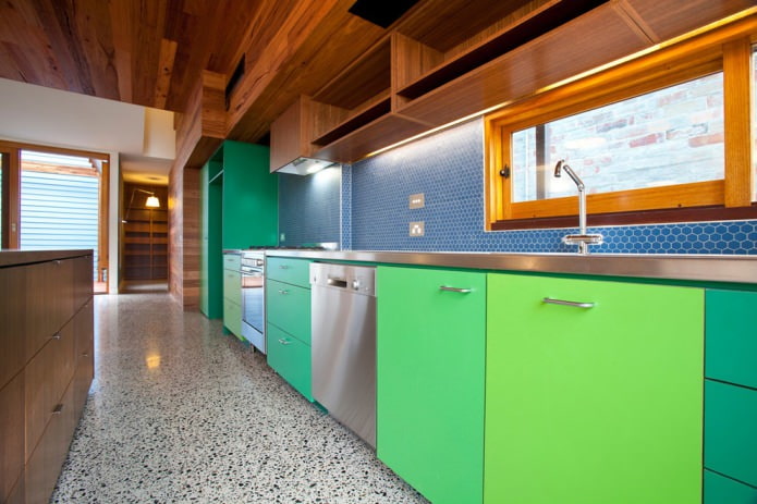 tonalità di verde in cucina