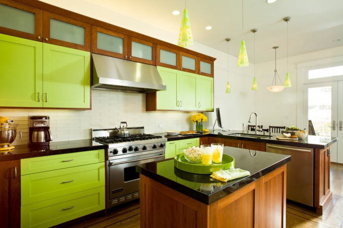  set da cucina verde e marrone