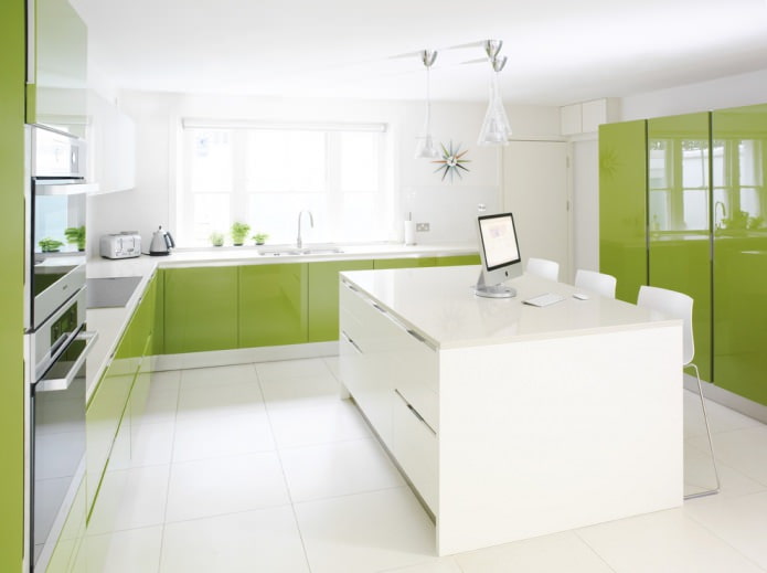 Frontale cucina in plastica verde