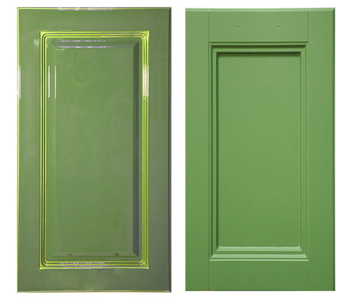 Facciata verde lucida e opaca