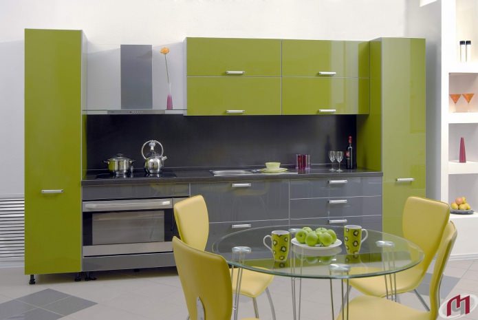 Cucina grigio-verde